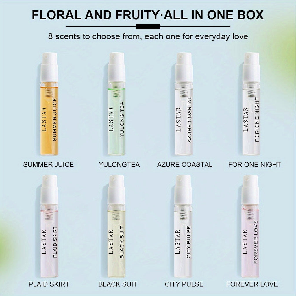 Set de perfume Senior para mujer, 8 piezas, spray de fragancia corporal, fragancia duradera y rica, fragancia rica, aroma dulce y romántico, fijación de fragancia a largo plazo, encanto único, para citas diarias, viajes, trabajo, deportes, opción perfecta