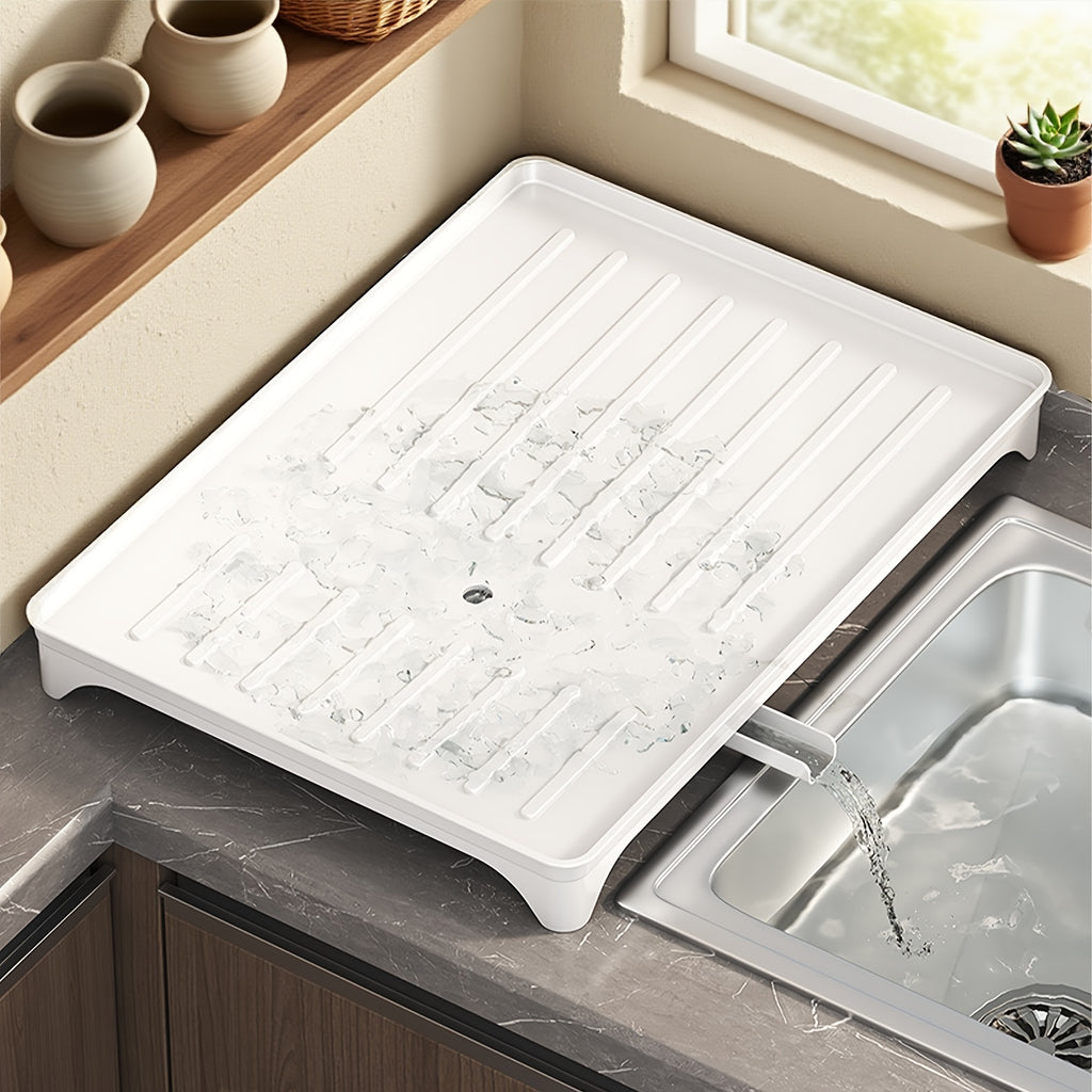 Escurridor de cubiertos de dos niveles con rejilla de drenaje, con salida de agua giratoria de 360°, equipado con una tabla de drenaje y un escurridor de cubiertos, un escurridor de cubiertos para encimera de cocina, un escurridor multifuncional que ahorr
