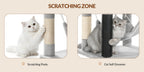 Árbol para gatos de 220 cm de varias capas con 3 casitas para gatos, 3 plataformas, 3 hamacas, 8 postes de sisal, 1 bola de pelo y 1 cuerda de sisal