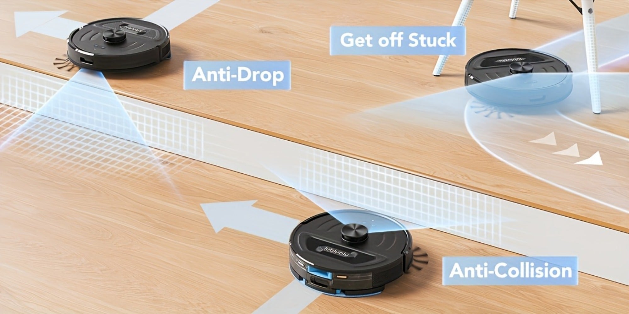 Lubluelu L20 Ultra Robot aspirador y fregona, 3 en 1, aspiradora robot, super succión de 8000Pa, 120 min, recarga por punto de interrupción, navegación precisa, limpieza inteligente, 5 mapas, 30 zonas prohibidas, control por aplicación inteligente, para a