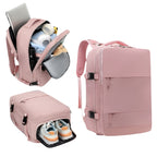 Mochila de Viaje para Cabina de Avion 45x30x20 para Vuelo Barato Equipaje de Mano y Espaciosa con Compartimento para Zapatos y Mochila Antirrobo Multifuncional para Viajes 2210.