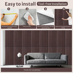 Juego de 4 paneles acústicos, paneles de pared, rejilla autoadhesiva, panel absorbente de sonido, 115x55 cm