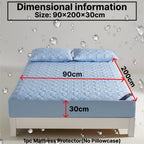 1 Protector de colchón impermeable cómodo, sábana ajustable impermeable suave y transpirable con tecnología Soundwave, funda de colchón de color sólido sin ruido, adecuada para apartamentos, dormitorios, hoteles, habitaciones de invitados y residencias de