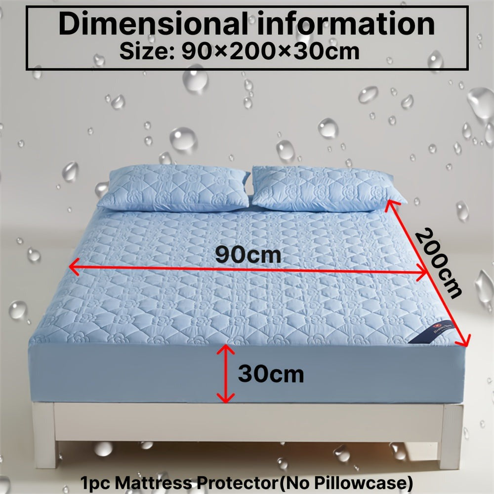 1 Protector de colchón impermeable cómodo, sábana ajustable impermeable suave y transpirable con tecnología Soundwave, funda de colchón de color sólido sin ruido, adecuada para apartamentos, dormitorios, hoteles, habitaciones de invitados y residencias de