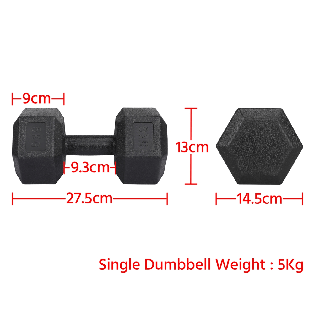 Juego de 2 Mancuernas Costoffs, Mancuernas de Hierro Fundido Hexagonales para Aeróbica, Gimnasia y Entrenamiento de Fitness