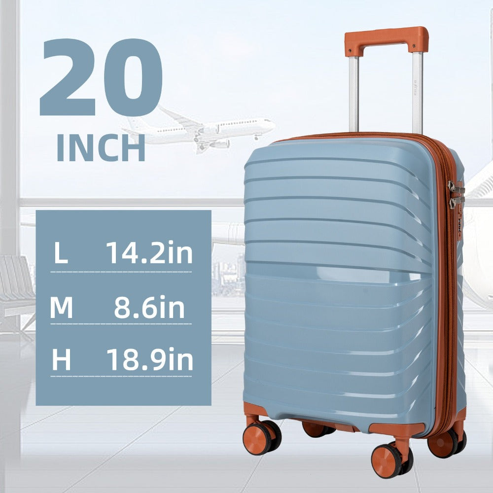 Maleta Nueva de 20 Pulgadas 100% PP | Resistente a Golpes y No Deformable | Diseño Expandible | Lista para Vuelos | Ideal para Aventuras de Viaje y un Regalo Práctico Perfecto para Amigos