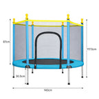Trampolín de 1.5 pies con cubierta de red de seguridad y accesorios | Saltarín de espacio libre para uso en interiores y exteriores, forma redonda, material de hierro y ABS, disponible en naranja y rosa - Marca: youyijia