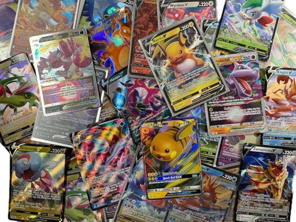 3 Cartas Pokémon Ultra Raras Aleatorias en Inglés – V / GX / EX / VMAX / VSTAR – Cartas Coleccionables de Alta Rareza