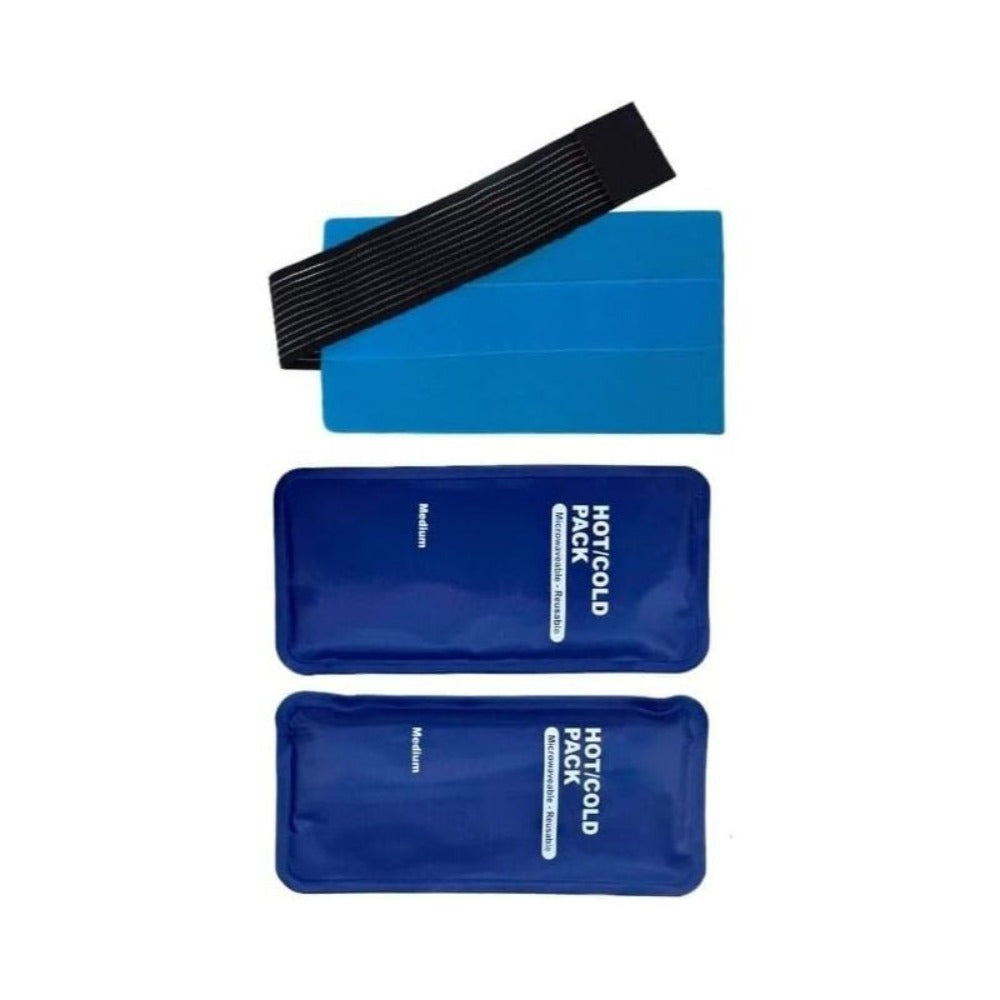 Pack de 2 x bolsa de Gel Frío calor Reutilizable - Incluye 1 funda multiposición de tela. Terapia frío / calor para fisioterapia. Hielo para lesiones deportivas y saco térmico (nevera / microondas).