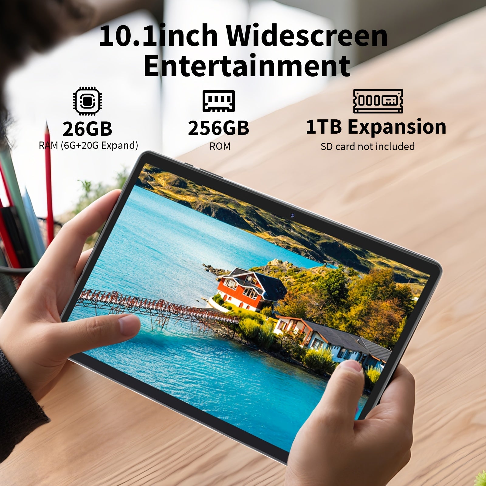 Tablet Android de 10.1 pulgadas para oficina estudio y gaming | 6000 MAh y Inalámbrico