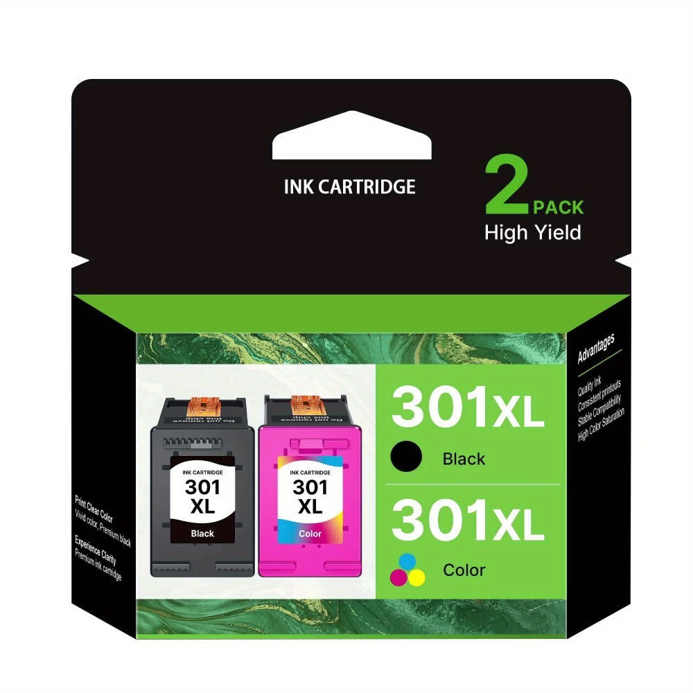 Multipack de cartuchos de tinta 301XL reacondicionados para HP 301XL para HP Deskjet 1512 1514 1510 2540 2549 Officejet 2620 2622 4630 4634 4636 Envy 4500 4504 5532 4502 4503 (Negro, Color)