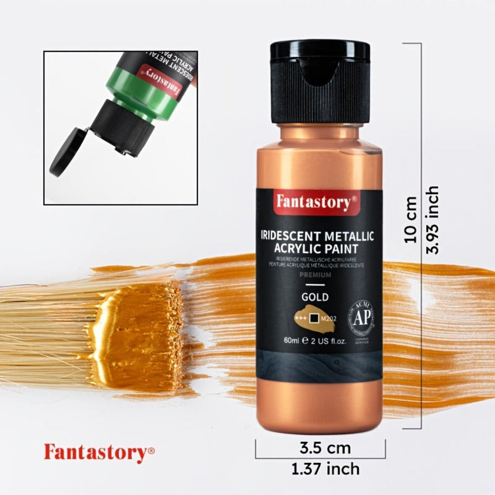20 Piezas Set de Pintura Acrílica Metálica Perlada con 12 Pinceles, Kit de Pintura Brillante y Luminosa para Tarjetas de Fiestas, Decoración de Regalos, Proyectos de Arte para Adultos, Manualidades de Acción de Gracias, Creación de Tarjetas de Año Nuevo