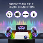 Mini Proyector HD Compacto para Cine en Casa y Camping, Compatible con 1080P, Alimentado por USB, Diseño Portátil con Pantalla LCD, Perfecto para Uso en Interiores y Exteriores