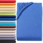 Sábana bajera ajustada de 1 pieza 100% algodón egipcio, diseño elástico en todo el contorno, color liso, apta para colchones de 90x200 a 200x220 cm, transpirable, lavable, de cobertura total, sábana perfectamente ajustada