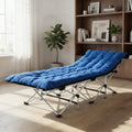 Cama de campaña para adultos con cojín extra grueso de 4 cm, cómoda y plegable, cama portátil para dormir, soporta 150 kg