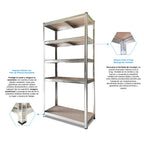 Estantería Metálica Galvanizada Nyana Home 875kg 5 Baldas 180x90x40cm