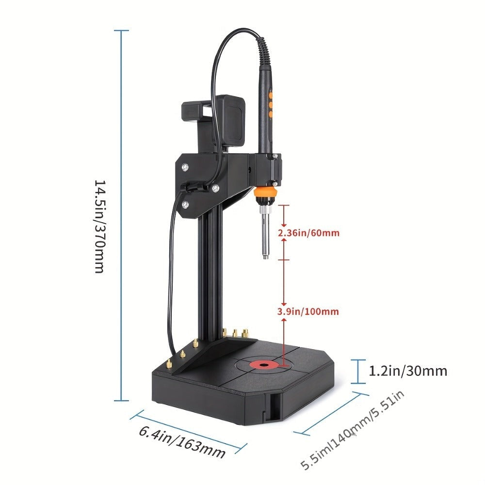 Máquina de prensado de inserción termoestable vertical Mintion con soldadura de 90W, punta termoestable M2-M8, 30 insertos de rosca de tuerca para piezas impresas en 3D