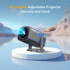 XGODY Proyector Portátil, con Android 11, Dual Wifi6, 260ANSI de Brillo, Local 1280X720P HD, Soporte 4K, Bajo Ruido, Operación con Una Mano, Ángulo de Proyección Flexible de 180°, Mini Proyector de Cine en Casa