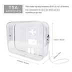 Neceser Transparente Aprobado por la TSA, Tamaño Cuarto para Equipaje de Mano en Aeropuertos, Diseño Transparente para Fácil Visualización, Ideal para Artículos de Cuidado de la Piel y Maquillaje, Equipaje de Mano para Aeropuerto | Aspecto Elegante | Adic