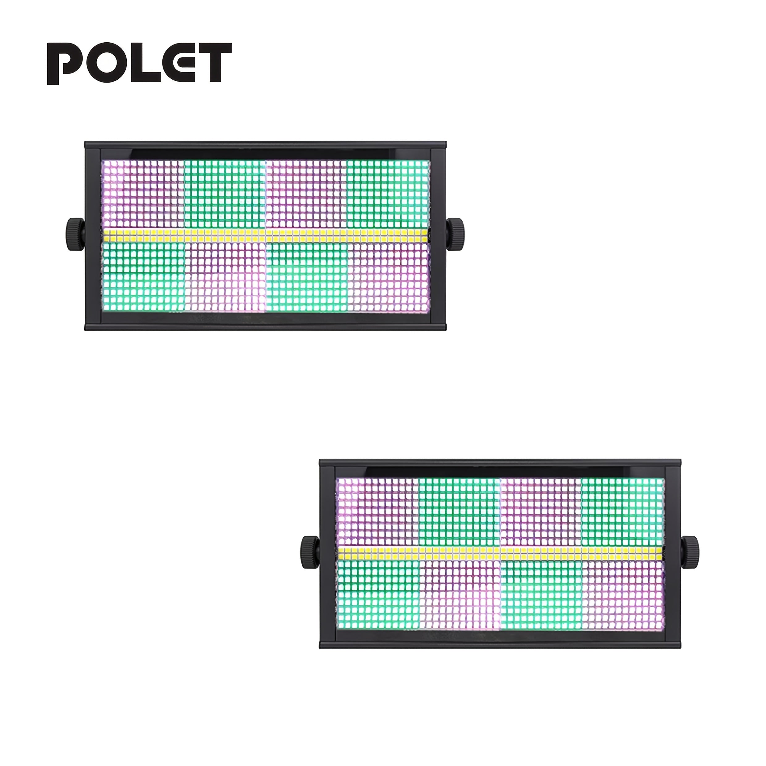 POLET 200W LEDRGBW 4 en 1 luz estroboscópica con partición 8+8 blanca 8000K DMX512 superbrillante para DJ, lavado, bodas, bar, efectos de iluminación escénica estroboscópica para fiestas, clubes y espectáculos