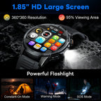 Reloj Inteligente LIGE para Hombres con Llamadas, Batería de 1000mAh/Linterna/Dos Cables de Carga, Pantalla HD Grande de 1.85 Pulgadas, Reloj de Fitness con 100+ Modos Deportivos, Monitor de Sueño IPX8 para Android e IOS
