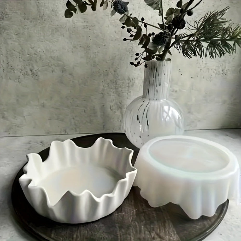 Molde de resina para bandeja asimétrica de gran tamaño - Molde de concreto de resina epoxi distintivo para almacenamiento, soporte de bandeja espacioso para candelabros, organizador inusual para joyería y maquillaje, ideal para macetas de suculentas y man