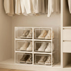 RELAXTY Pack Organizador de Calzado – Cajas DE Zapatos Transparentes Apilables con Apertura Frontal, Sistema Antivuelco y Ventilación