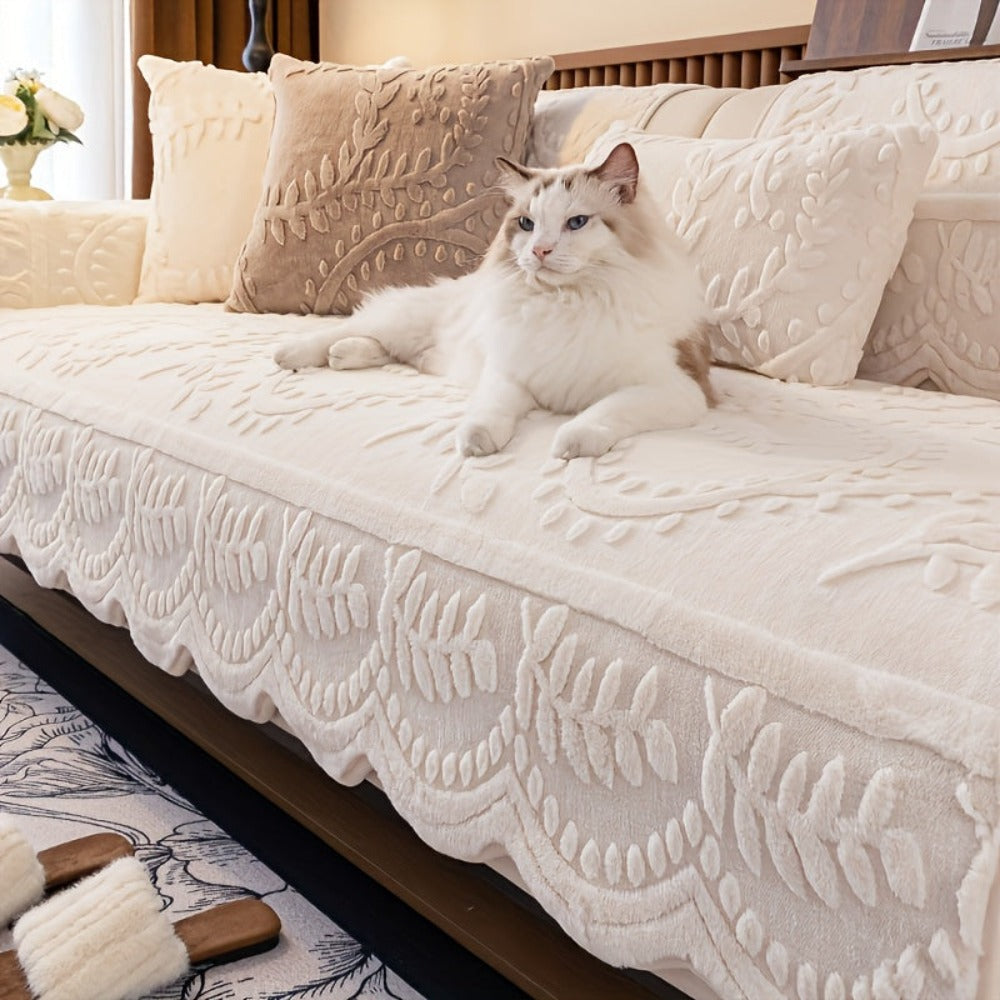 1 Funda de Sofá de Felpa con Estampado de Leopardo - Gruesa, Cálida, Imitación, Protector de Sofá Antideslizante y Apto para Mascotas para Sala de Estar, Dormitorio, Decoración de Oficina, Se Adapta a Múltiples Tamaños de Sofá, Fundas de Sofá para Sala de