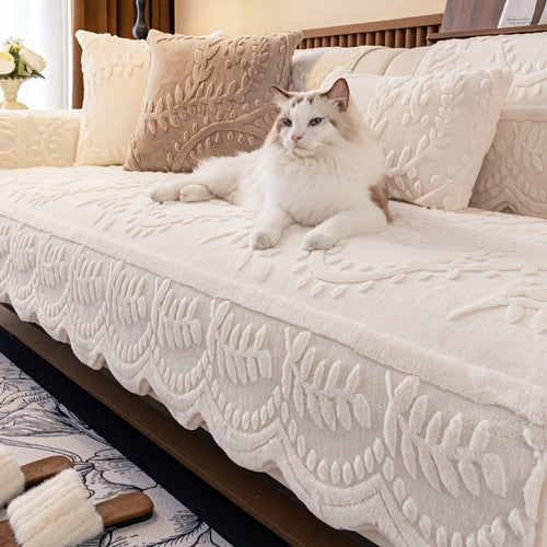 1 Funda de Sofá de Felpa con Estampado de Leopardo - Gruesa, Cálida, Imitación, Protector de Sofá Antideslizante y Apto para Mascotas para Sala de Estar, Dormitorio, Decoración de Oficina, Se Adapta a Múltiples Tamaños de Sofá, Fundas de Sofá para Sala de