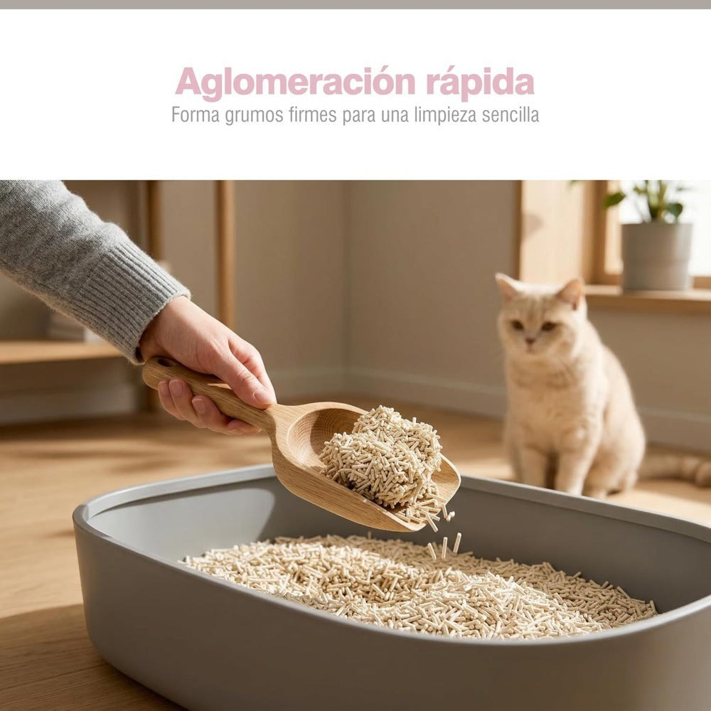 4PCS Arena de Tofu para Gatos aglomera 6L - Sin Polvo Fácil de Aglomerar y Controla Olores -y Segura para Gatitos 2-2.3kg cada bolsa