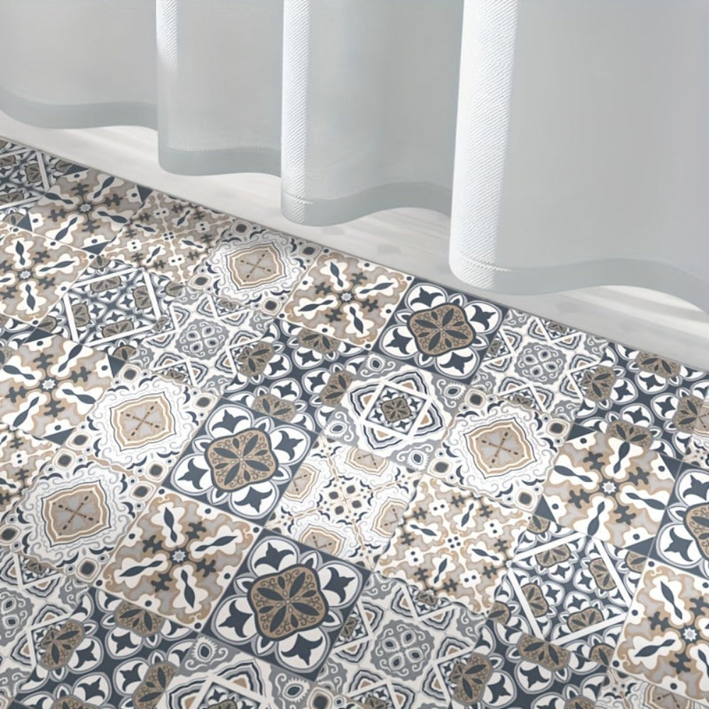 10 piezas, Pegatinas de Azulejos Impermeables para Baño, Inodoro y Sala de Estar - Antideslizantes, Autoadhesivas, Resistentes al Aceite y Fáciles de Colocar - Ideales para Crear un Suelo Elegante y Duradero