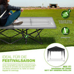 Tillvex® Cama Plegable para Camping con Bolsa de Transporte, Soporta Hasta 200 kg, Cama Extra Ancha para Camping, Cama de Campaña, Cama de Pesca para Uso en Exteriores e Interiores, Cama Plegable para Invitados, Portátil para Jardín, Camping, Pesca, Festi