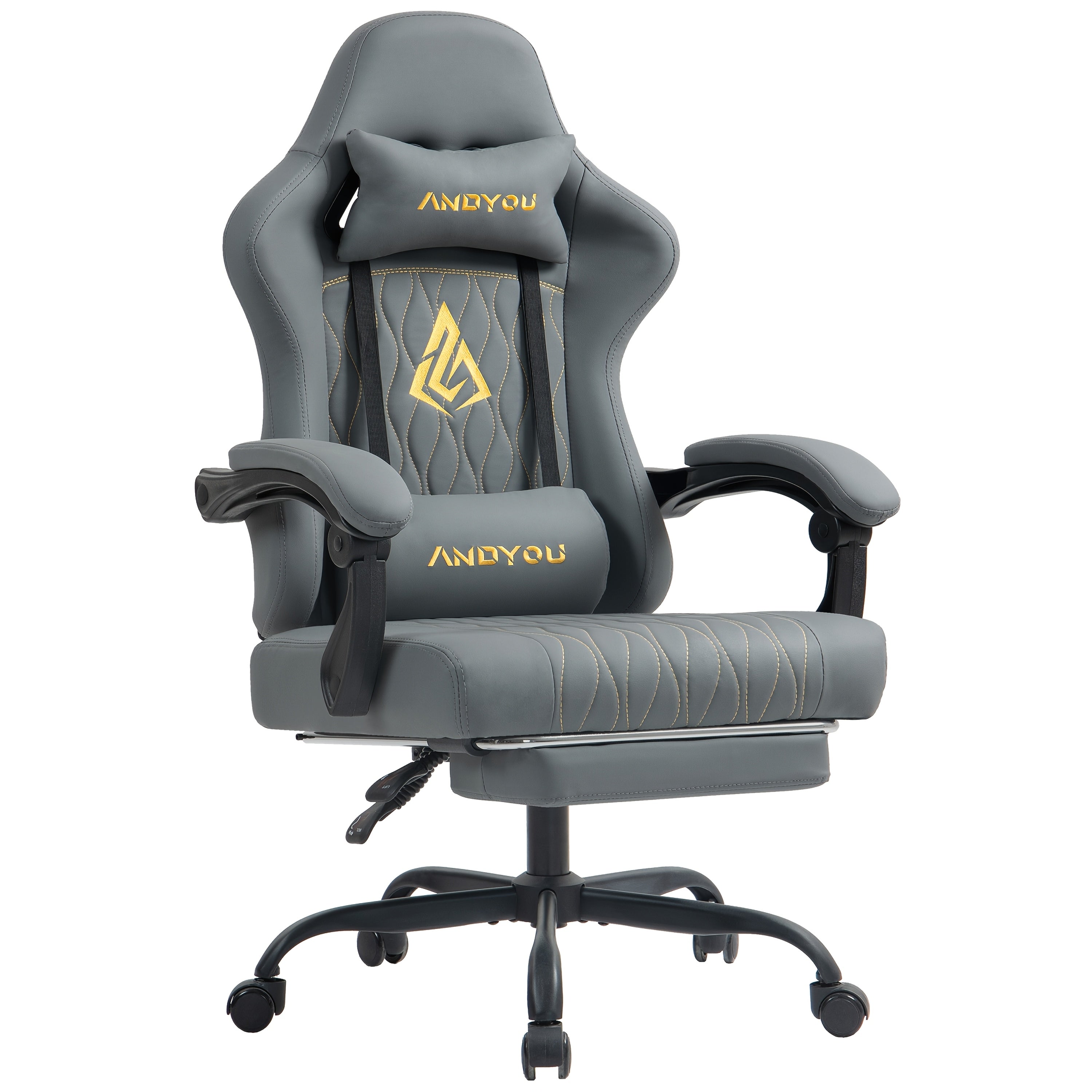 Silla de oficina | Silla de gaming Andyou con reposapiés, silla ergonómica de ordenador para juegos, silla de tarea giratoria y ajustable con