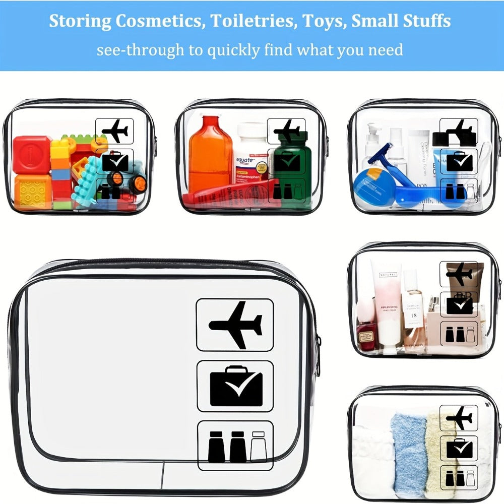 Neceser Transparente Aprobado por la TSA, Tamaño Cuarto para Equipaje de Mano en Aeropuertos, Diseño Transparente para Fácil Visualización, Ideal para Artículos de Cuidado de la Piel y Maquillaje, Equipaje de Mano para Aeropuerto | Aspecto Elegante | Adic