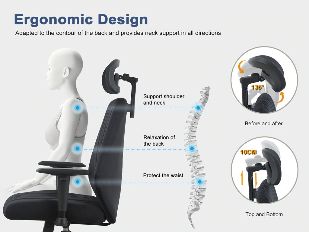 Silla de oficina para teletrabajo y estudio | 150Kg y Ajustable