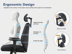 Silla de oficina para teletrabajo y estudio | 150Kg y Ajustable
