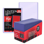 LOVFEN - 500 Unidades de Sobres de 35pt para Tarjetas - Transparentes, Duraderos de PVC de 35pt, Protectores y Libres de Ácido, 5 Paquetes de 100 - Ideales para Almacenar y Exhibir, Regalos de Halloween y Navidad