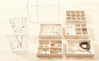Caja de almacenamiento de joyas de gran capacidad con cajones y puerta lateral transparente, organizador multicapa para aretes, collares, anillos y pulseras, elegante solución de almacenamiento para tocador, joyeros