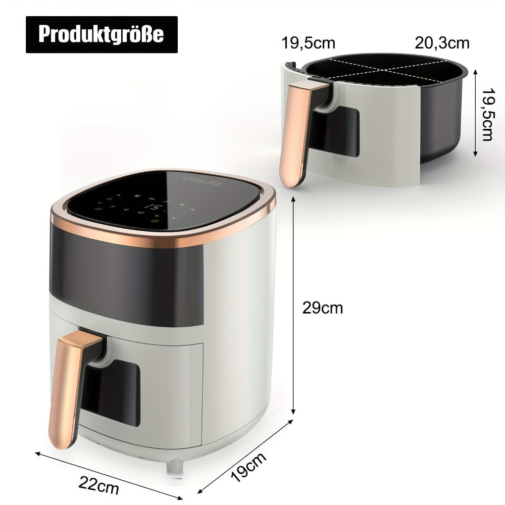 Freidora de Aire de Gran Capacidad de 5L, 8 Menús Preestablecidos Táctiles, Fácil de Limpiar, Freír Saludable y Sin Aceite, Adecuada para Reuniones Familiares y Uso en la Cocina detail image - detail view 4