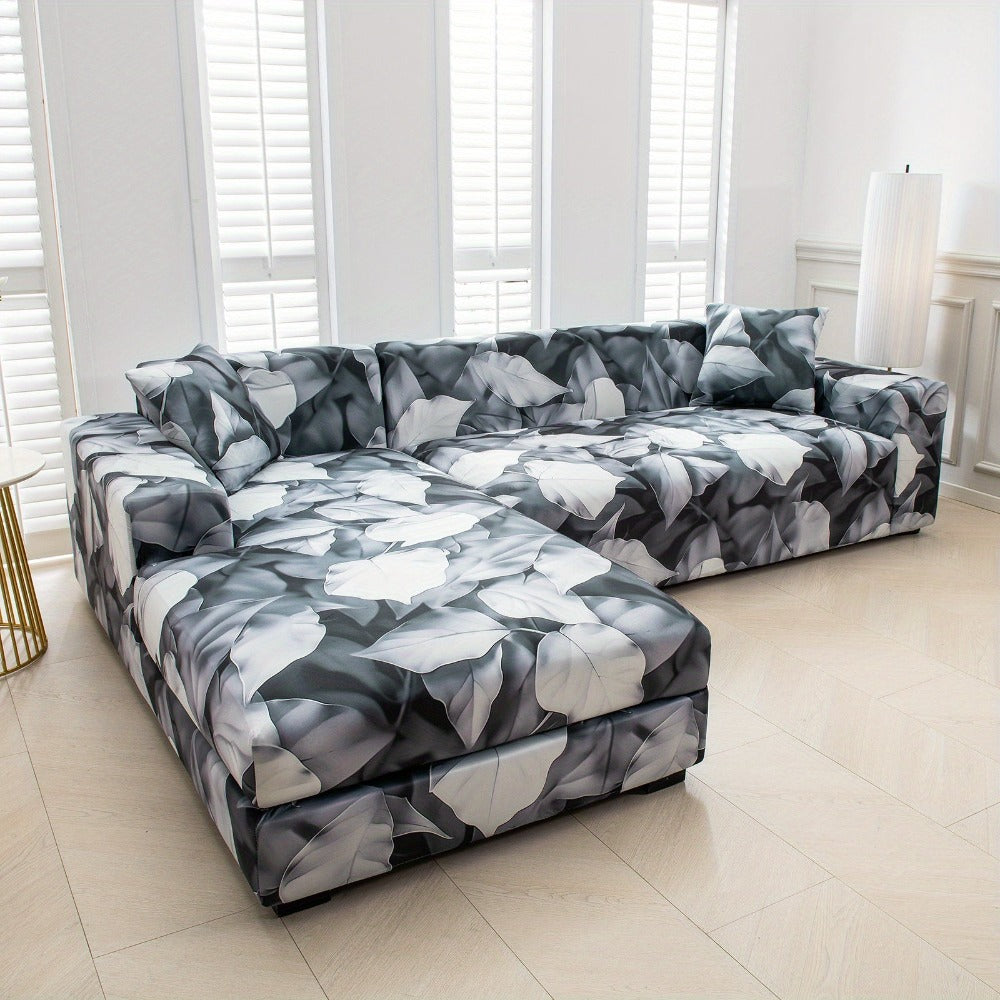 Funda para sofá en forma de L con impresión 5D para 3+3 plazas con 2 fundas de almohada - Tejido suave como la leche, fundas protectoras duraderas y elegantes para sala de estar, perfectas para sofás seccionales detail image - detail view 5