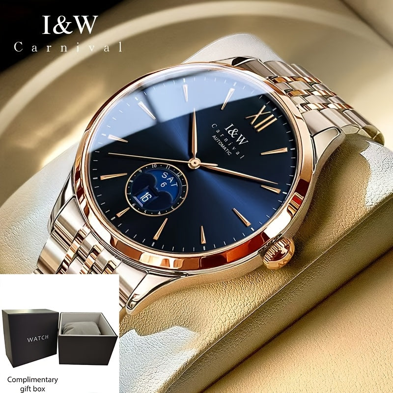 I&W Carnaval Marca de Alta Gama Reloj Mecánico para Hombre Acero Inoxidable Espejo de Sapo Reloj Deportivo de Moda para Hombre Regalos de Vacaciones, Sin Batería variant image