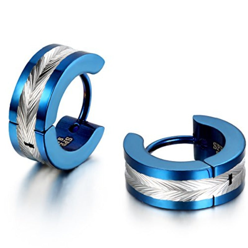 Jewelrywe Aros Pequeños Clásicos Acero Inoxidable Bicolor Aros Huggie Pendientes de Botón para Hombres y Mujeres variant image - product view 10