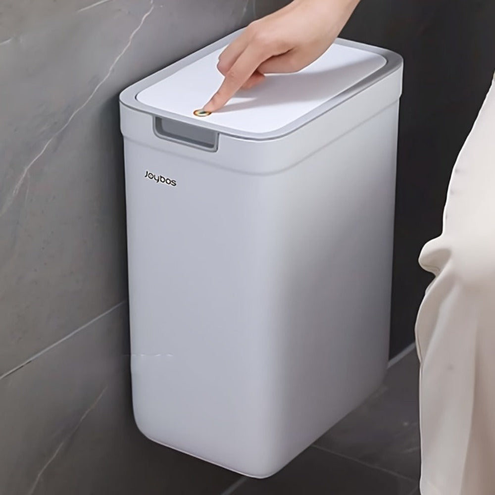 Joybos Cubo de Basura para Baño Montado en la Pared 9L con Tapa - Diseño Ahorrador de Espacio y Sellante contra Olores, Fácil Instalación sin Necesidad de Electricidad detail image - detail view 3