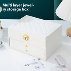 Joyero vintage de gran capacidad de piel sintética de PU con cajones - Múltiples niveles con forro suave, apto para collares, pendientes, anillos, escritorio para dormitorio, regalo de boda, San Valentín, Navidad, Día de la Madre, cajas de 