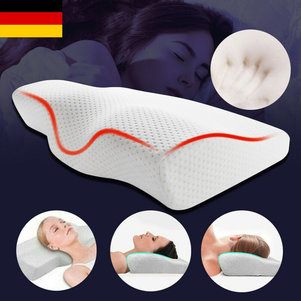 Juego de 1 almohada ortopédica para cuello de algodón lavable con funda blanca product image