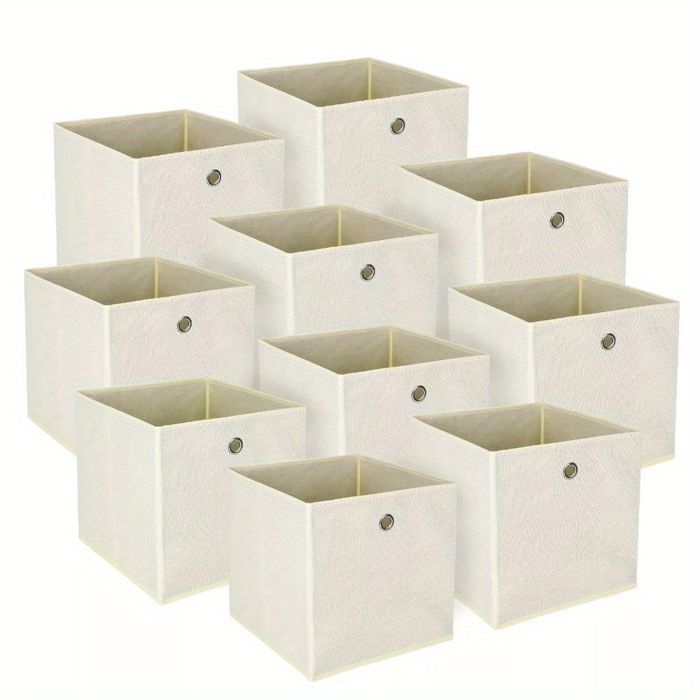 Juego de 10 Cajas de Almacenamiento Plegables de Tela con Orificio para Dedo 32 x 32 x 32 cm para Estantes Kallax o Separador de Ambientes variant image - product view 5