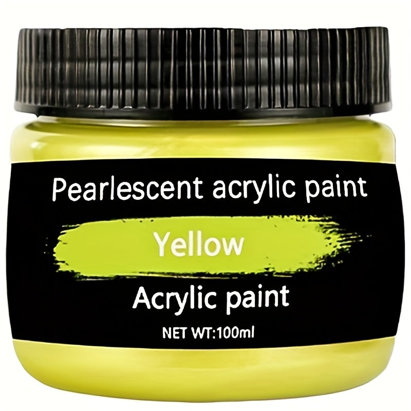 Juego de 12 colores de pintura acrílica, cada uno en botellas de 3.38oz/100ml, con colores brillantes adecuados para que artistas pinten sobre rocas, madera y cerámica. También incluye pintura metálica dorada de 100ml, adecuada para tinta d