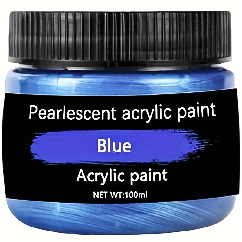 Juego de 12 colores de pintura acrílica, cada uno en botellas de 3.38oz/100ml, con colores brillantes adecuados para que artistas pinten sobre rocas, madera y cerámica. También incluye pintura metálica dorada de 100ml, adecuada para tinta d