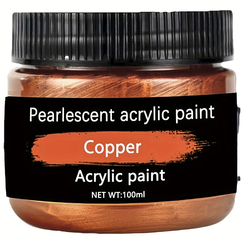 Juego de 12 colores de pintura acrílica, cada uno en botellas de 3.38oz/100ml, con colores brillantes adecuados para que artistas pinten sobre rocas, madera y cerámica. También incluye pintura metálica dorada de 100ml, adecuada para tinta d