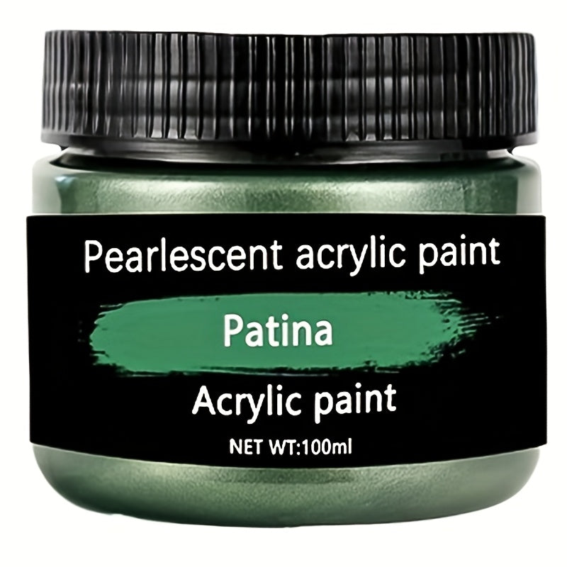 Juego de 12 colores de pintura acrílica, cada uno en botellas de 3.38oz/100ml, con colores brillantes adecuados para que artistas pinten sobre rocas, madera y cerámica. También incluye pintura metálica dorada de 100ml, adecuada para tinta d